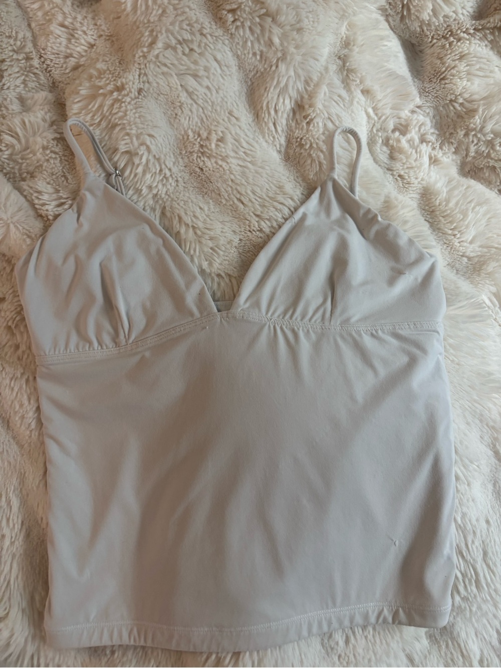 Women's white v neck tank